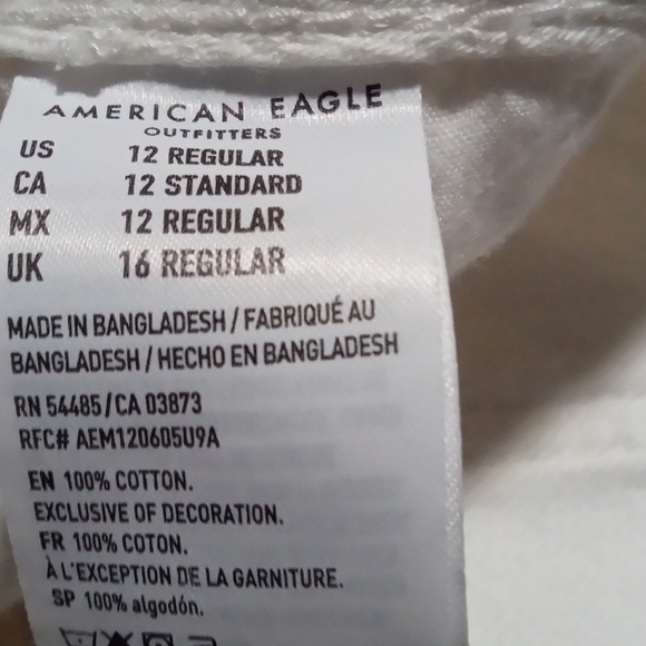 American Eagle Outfitters Women's White Straight Leg Jeans - Picture 6 of 7